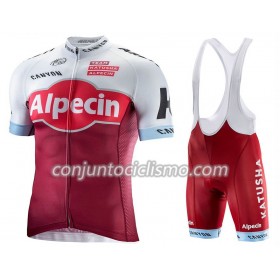Conjunto Maillot + Culotte Corto con tirantes 2017 Team Katusha Alpecin N001